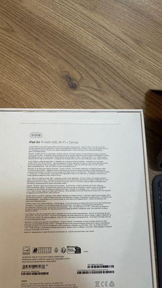 Apple iPad Air M2 11” 512GB Wifi + Cellular tablet