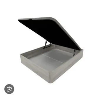 Canapé abatible blanco y madera