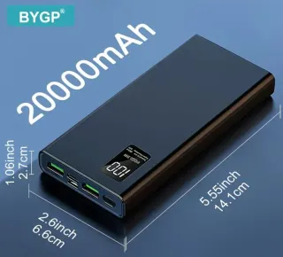 Batería Externa BYGP 20000 mAh Carga Rápida