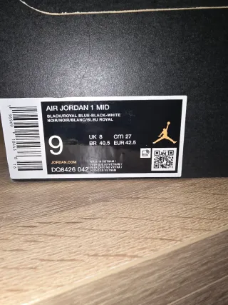 Nike Air Jordan 1 Mid Negro/Azul