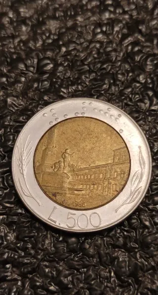 Italia Moneda de 500 Liras del año 1986