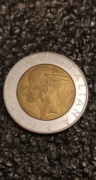 Italia Moneda de 500 Liras del año 1986