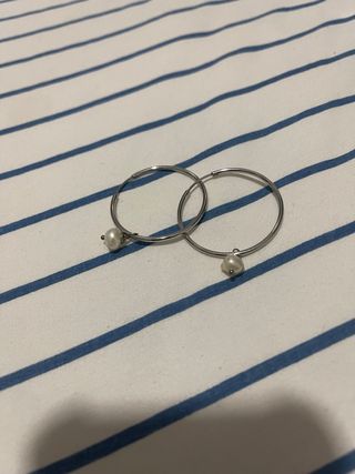 Pendientes aro con perla