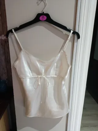 Conjunto Pijama Satén Etam XS Blanco/Marfil