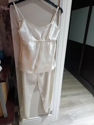 Conjunto Pijama Satén Etam XS Blanco/Marfil