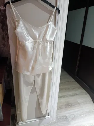 Conjunto Pijama Satén Etam XS Blanco/Marfil