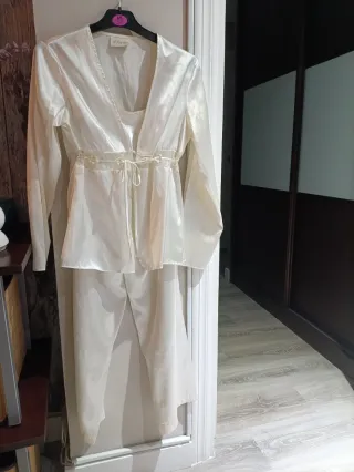 Conjunto Pijama Satén Etam XS Blanco/Marfil