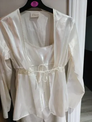 Conjunto Pijama Satén Etam XS Blanco/Marfil