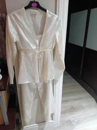 Conjunto Pijama Satén Etam XS Blanco/Marfil