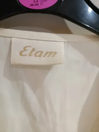 Conjunto Pijama Satén Etam XS Blanco/Marfil