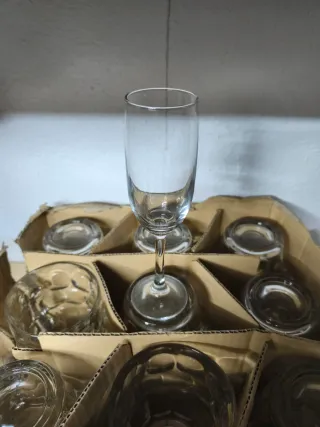 Copas de cava de cristal