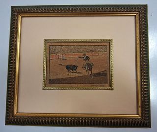 Antiguas postales de corcho de tauromaquia