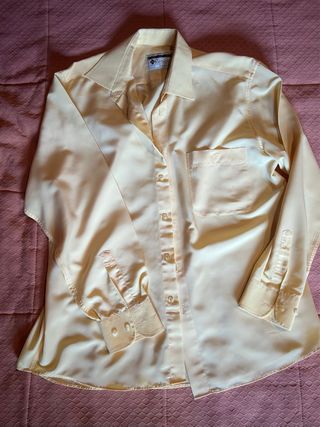 Camisa Vintage Hombre Renzo Amarilla Talla M/40