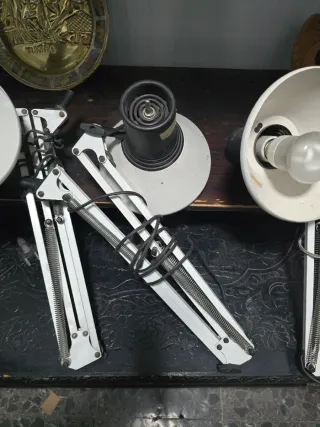 Lote 3 Lámparas Escritorio Vintage Metal