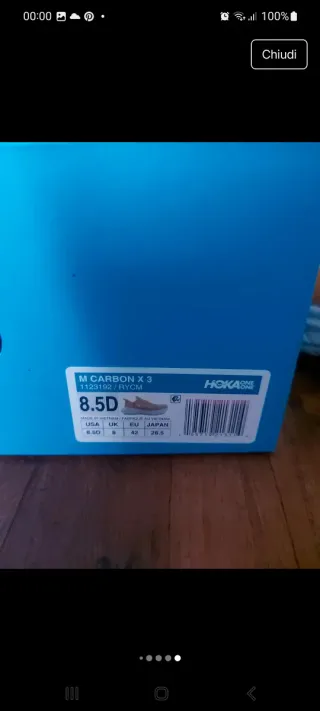 Scarpe Hoka Carbon X3 Arancio/Bianco Taglia 42