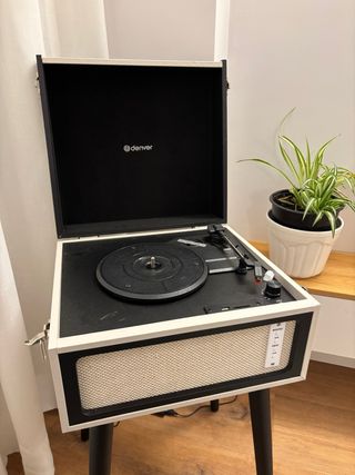 Tocadiscos Denver Retro Negro/Blanco