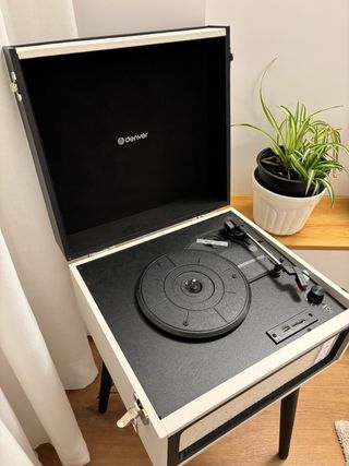 Tocadiscos Denver Retro Negro/Blanco