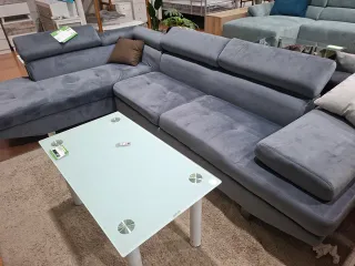 Sofá Rinconera Terciopelo Gris