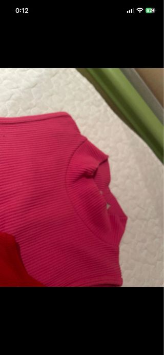 Pack 2 Tops Stradivarius Talla XS Rojo y Rosa