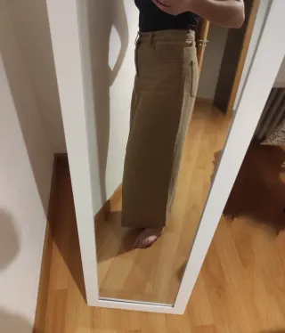 Falda larga vaquera marrón