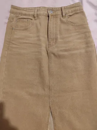 Falda larga vaquera marrón