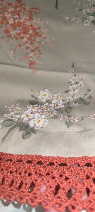 Sábanas vintage con puntilla crochet