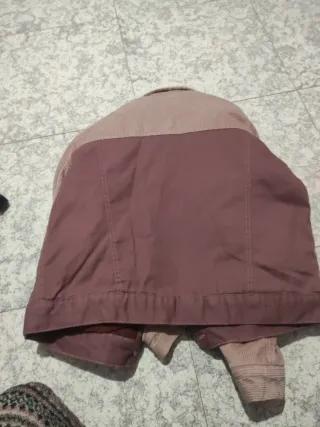 Chaqueta pana beige y morada