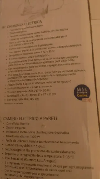 Chimenea Eléctrica CREST Negra