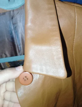 Chaqueta de piel beige talla 44