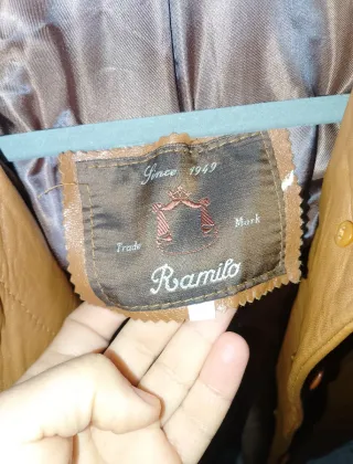 Chaqueta de piel beige talla 44