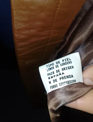 Chaqueta de piel beige talla 44