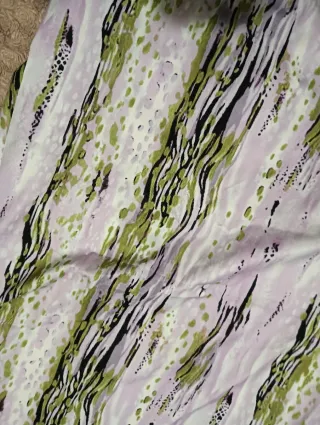 Vestido estampado verde y morado