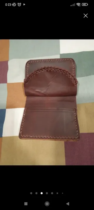 Cartera de piel con monedero