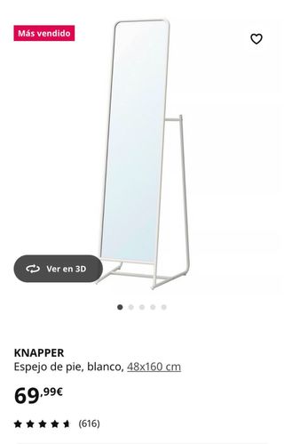 Espejo Knapper IKEA blanco perchero