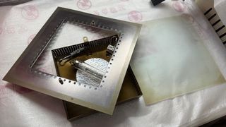 Lámpara de techo plafón cristal y metal