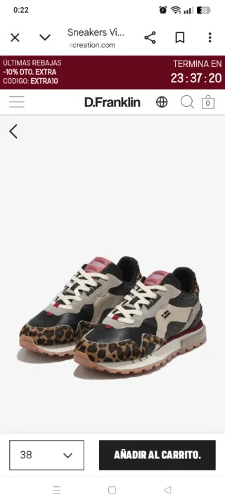 Zapatillas D.Franklin Beige y Negro Talla 38