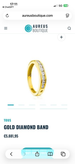 Anillo Tous de oro con diamantes Talla 56