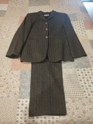 Traje pantalón raya diplomática gris