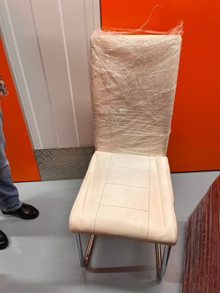 4 Sillas Comedor, Polipiel Blanco