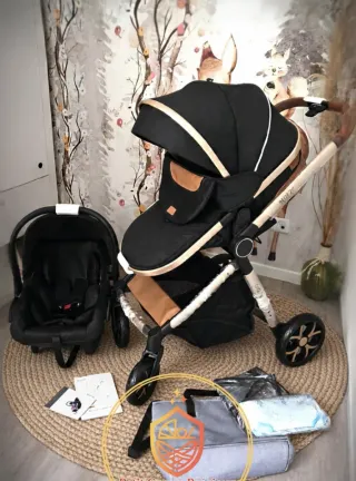 Carrito bebé 3 en 1 negro