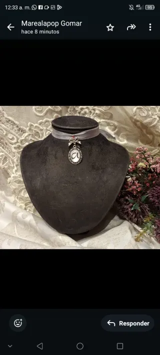 Collar camafeo inicial A plata