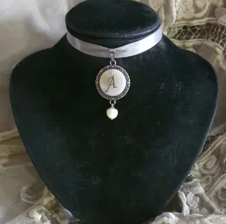 Collar Camafeo Fallera Inicial A Perla