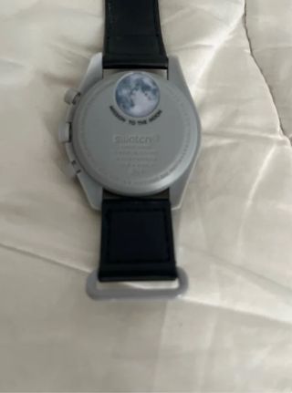 Omega Swatch Moonwatch Negro/Plateado