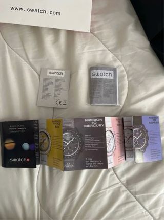 Omega Swatch Moonwatch Negro/Plateado