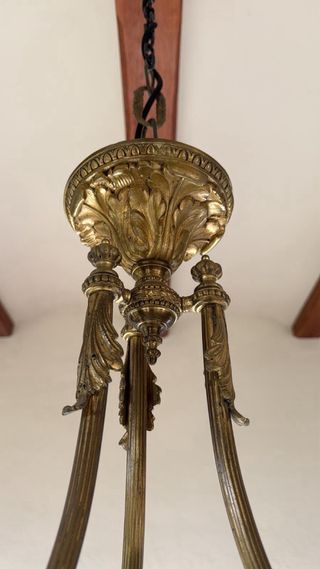 Lámpara Francesa Antigua Cristal/Bronce