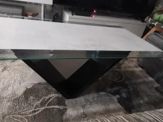 Mesa de centro moderna cristal y madera