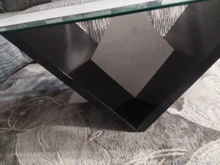 Mesa de centro moderna cristal y madera