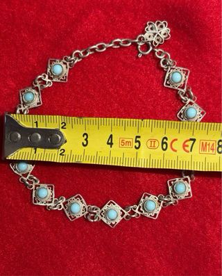 Pulsera Filigrana Plata Ley Turquesa