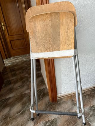 Silla alta plegable madera y metal