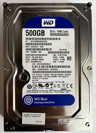 Discos duros 500GB, WD Blue - Seagate